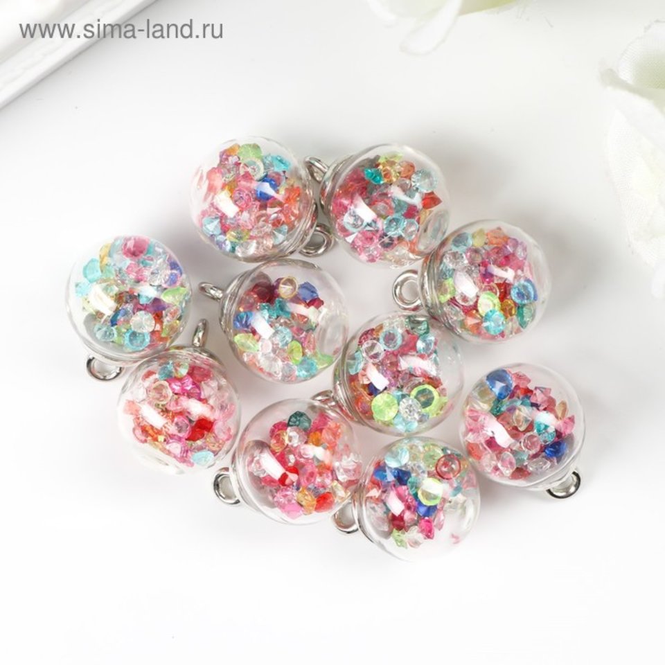 элементы для декора Шар-камешки цветные подвеска 10шт. 3924287