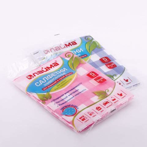 салфетки хозяйственные универсальные вискоза Лайма 30х38 5шт к4123 (605483)