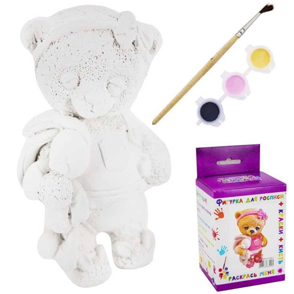 фигурка гипсовая для раскрашивания Мишка с зайкой фк 21-304-1