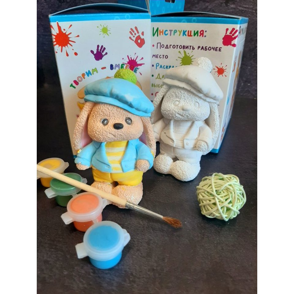 фигурка гипсовая для раскрашивания Заяц в пиджаке фк 21-313-1