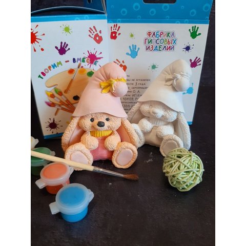 фигурка гипсовая для раскрашивания Зайка Клубничка фк 21-315-1