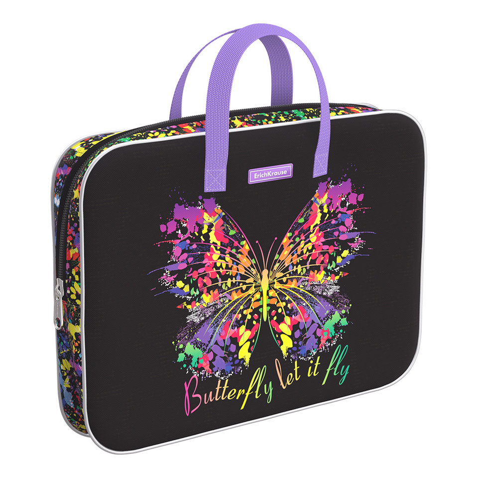 папка с ручками butterfly текстиль 52653 (ek)