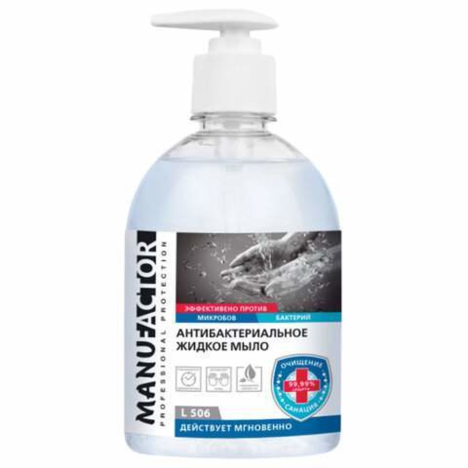 мыло жидкое Manufactor антибактериальное 500мл с дозатором 607295