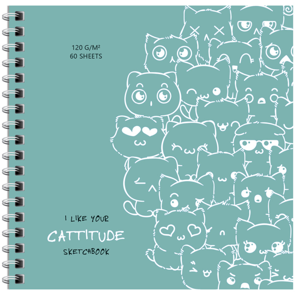 скетчбук А6 60 листов Cat Wave 120г/м2 ms_44867 337353