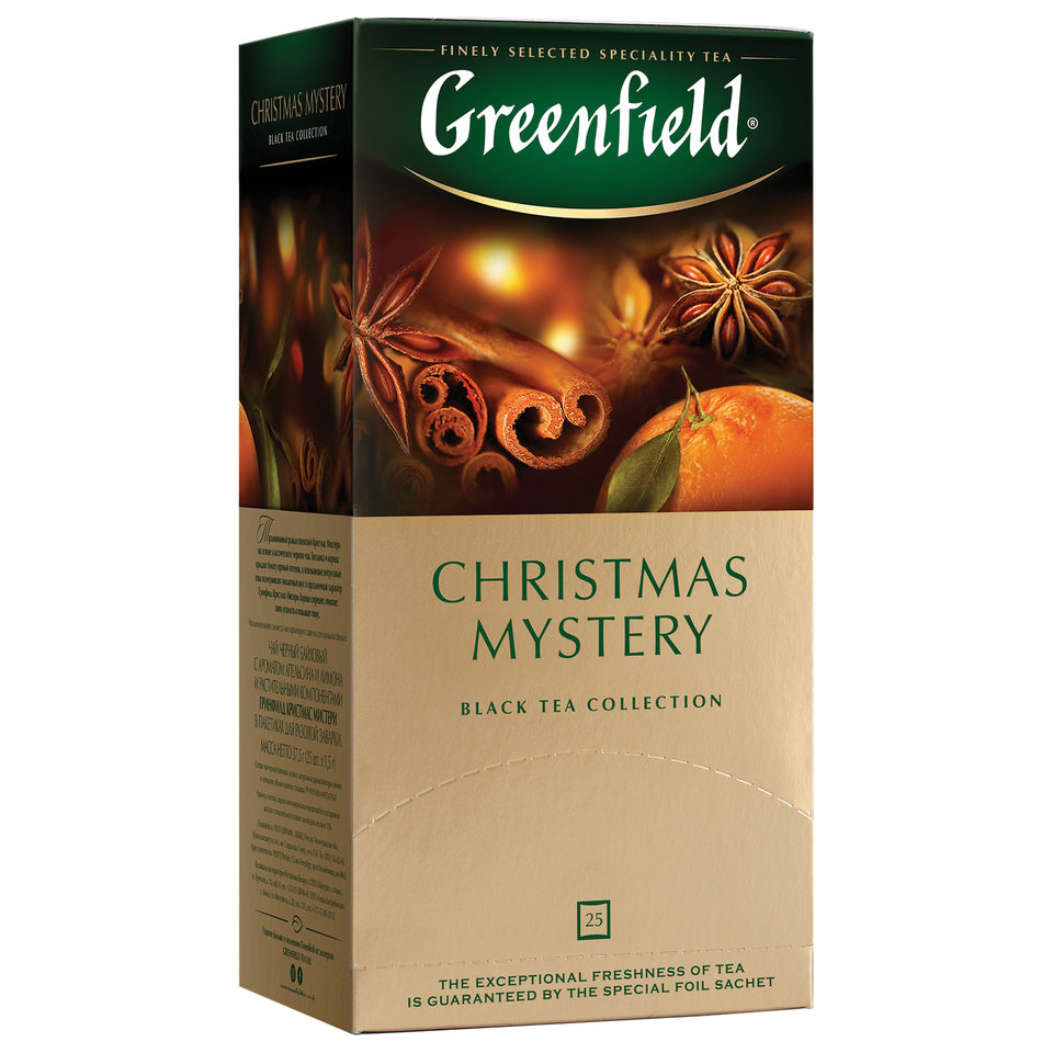 чай Greenfield Christmas Mystery черный 25пак фольг. 620382