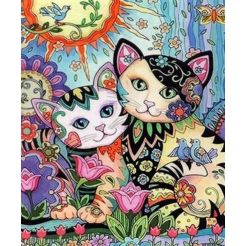 картина по номерам Коты 40х50см tz 13900 аниме