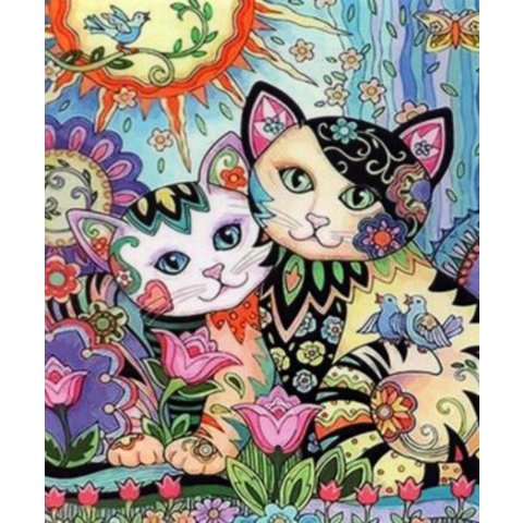 картина по номерам Коты 40х50см tz 13900 аниме