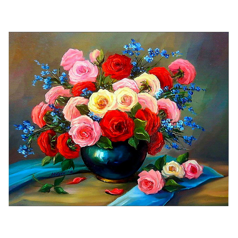 картина по номерам Цветы 40х50см tz 13956