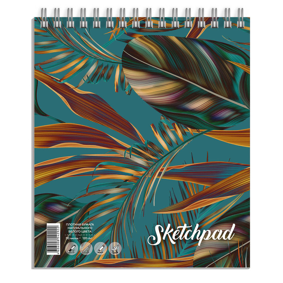 скетчпад 168х195мм 30 листов Буйство Красок 120г/м гребень 61122
