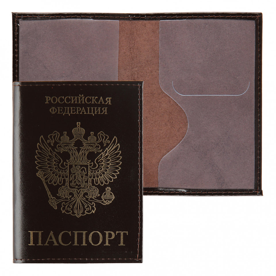 обложка для паспорта Luxury бордо натуральная кожа 213936
