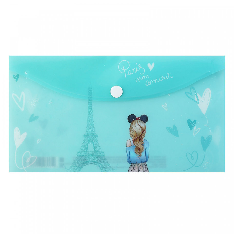 папка-конверт на кнопке А6 Paris 212174