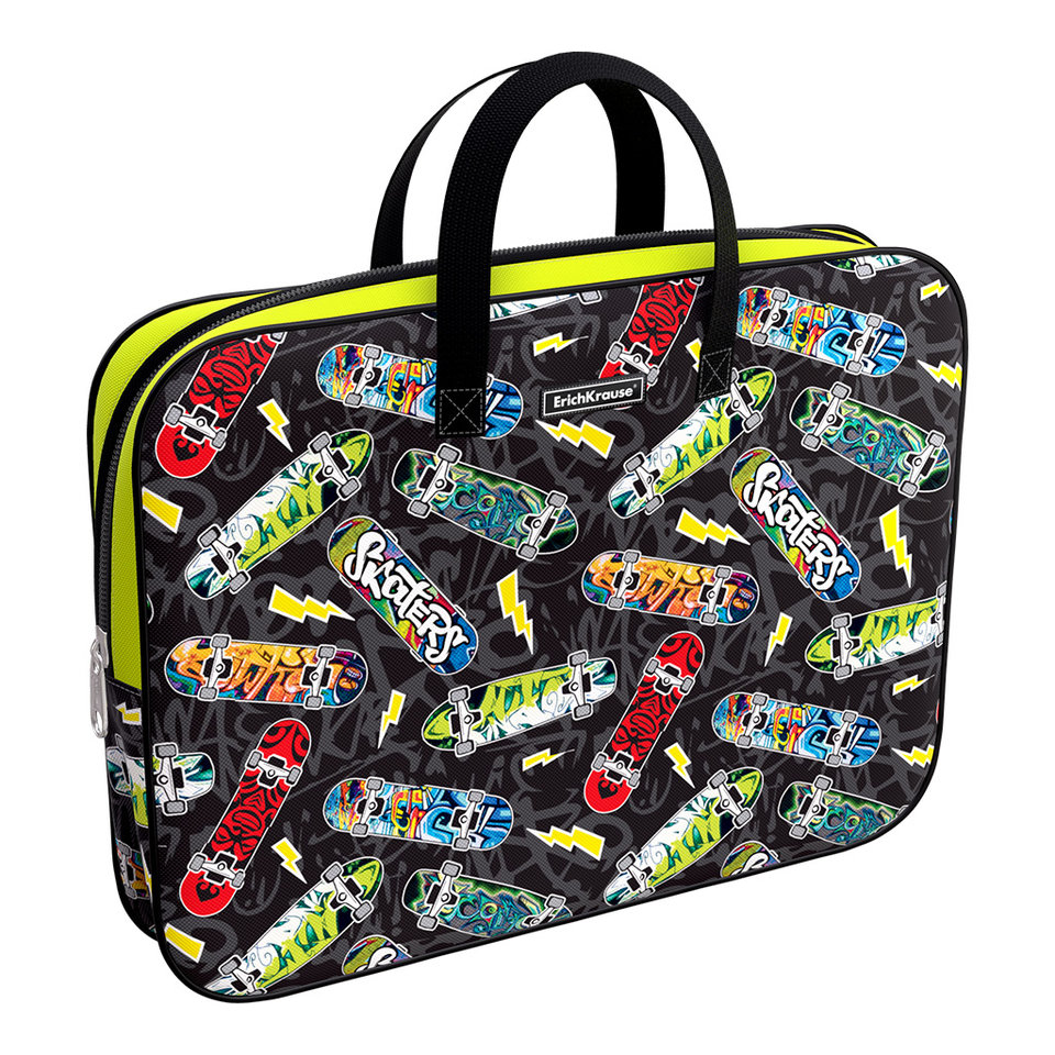 папка с ручками Neon Skate текстиль А4+ 48546