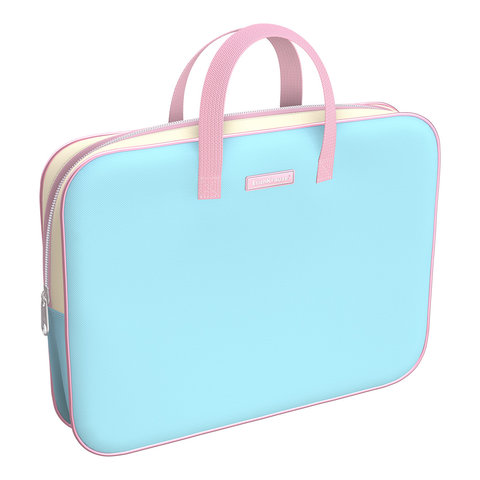 папка с ручками Light Blue текстиль А4+ 54678