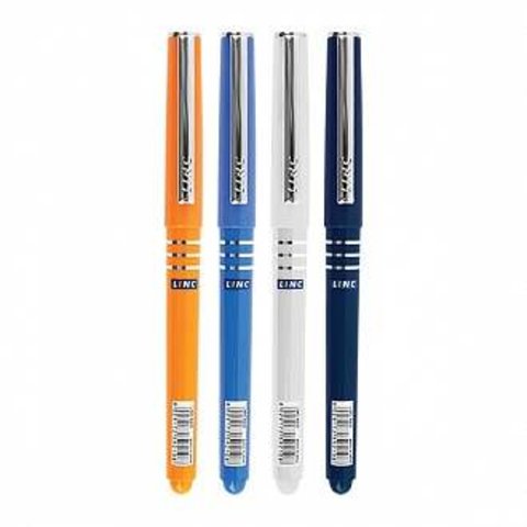 ручка шариковая LINC AXO синяя, металлический наконечник, резиновая вставка