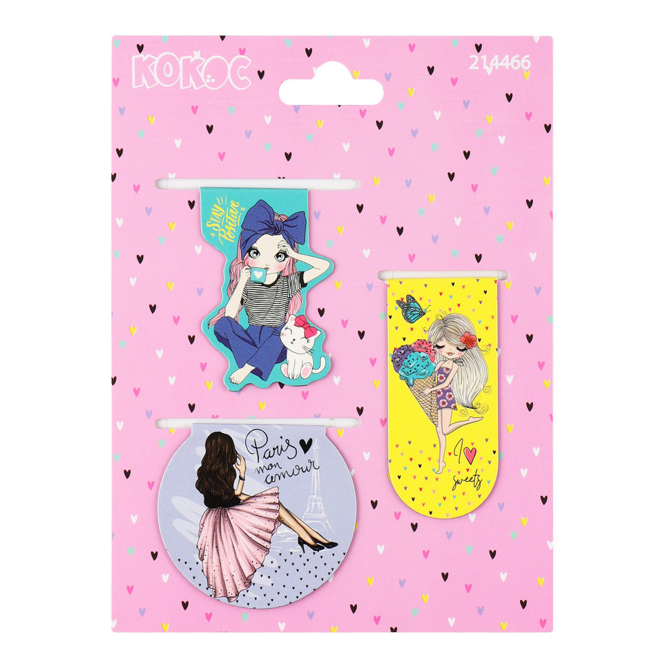 набор магнитных закладок Pretty Girl набор 3 штуки 214466