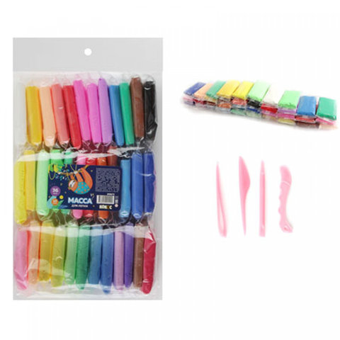 пластилин воздушный в наборе 36 цветов 200675