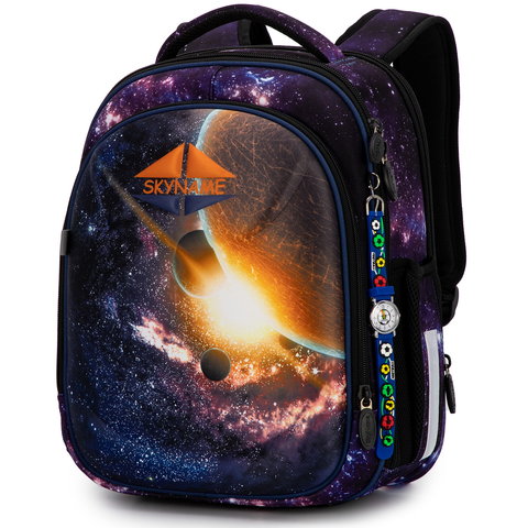 рюкзак для мальчика Космос с брелком часами 6038 (162)