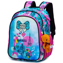 рюкзак для девочки Париж с брелком мишкой r5-002 (140)