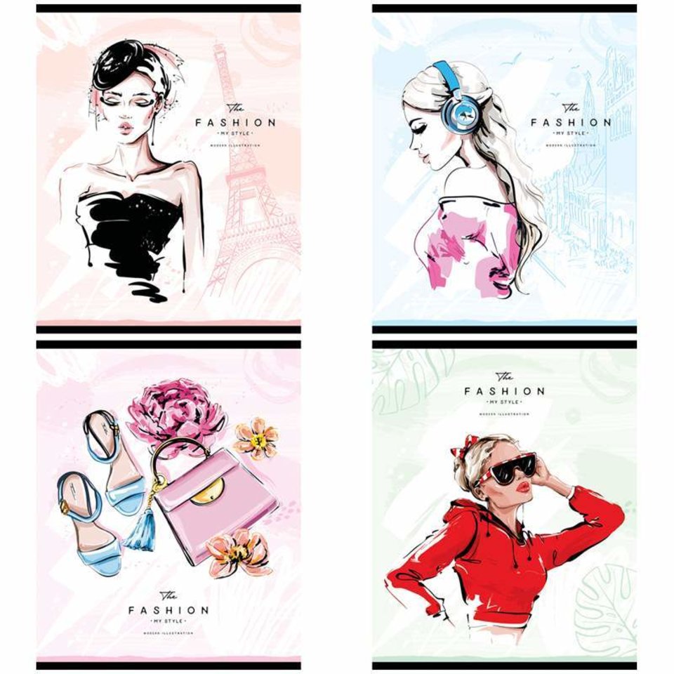 тетрадь 48 листов Стиль.Модные Девушки в клетку 29680 294626