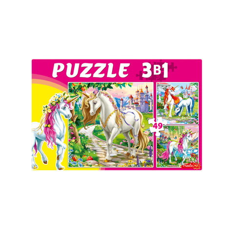 пазлы 3в1 макси Чудесные единороги п-2480