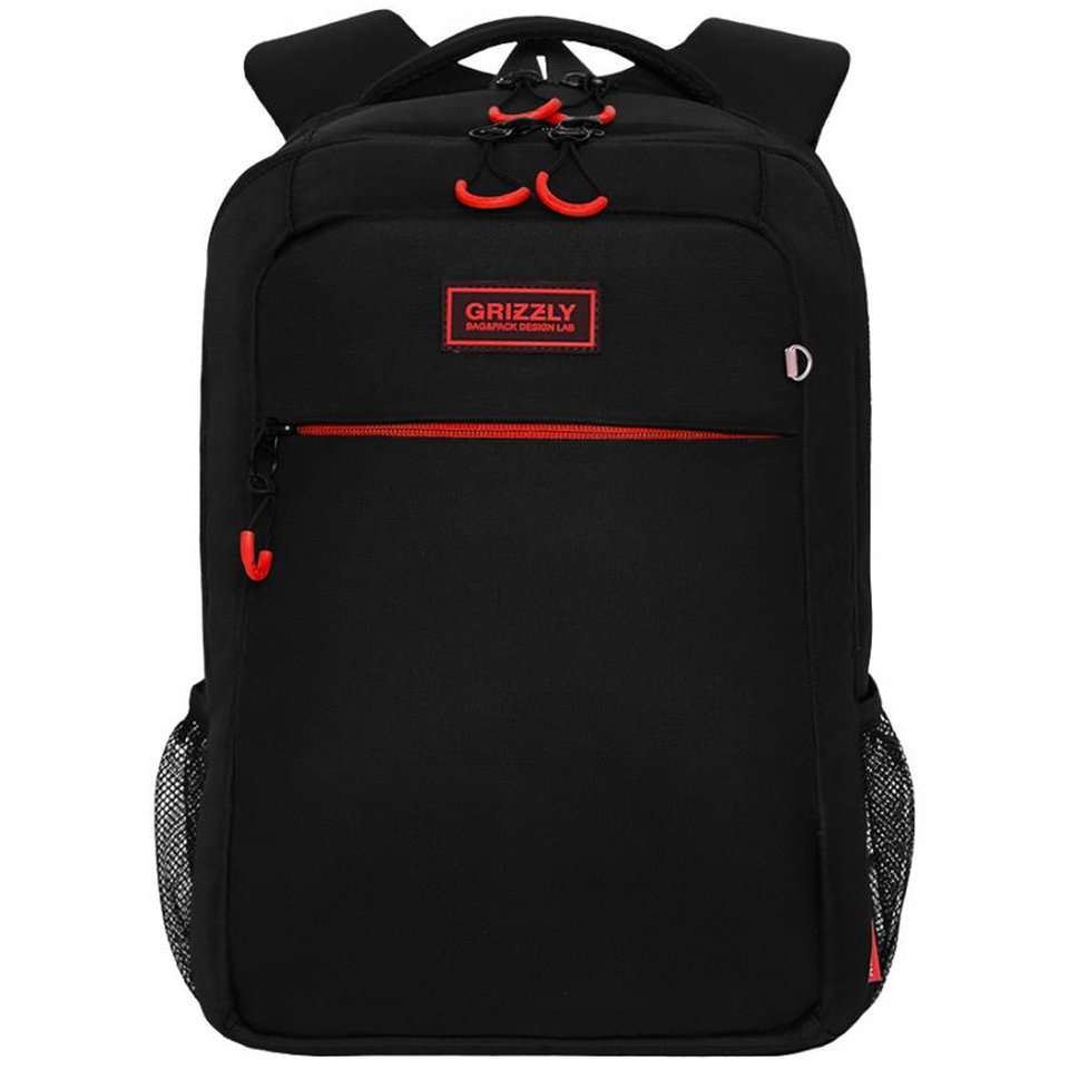 рюкзак для мальчика GRIZZLY rb-156-1/4 черный-красный