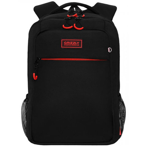рюкзак для мальчика GRIZZLY rb-156-1/4 черный-красный