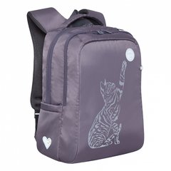 рюкзак для девочки GRIZZLY rg-266-3/2 серый кошка