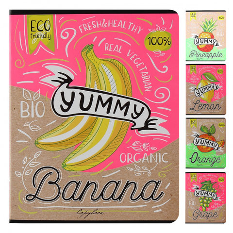 тетрадь 48 листов Сочные Фрукты в клетку 48-3104