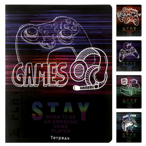 тетрадь 48 листов Аксессуары Геймера в клетку 48-5181