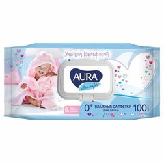 салфетки влажные Aura Ultra Comfort детские с клапаном 100шт 127500