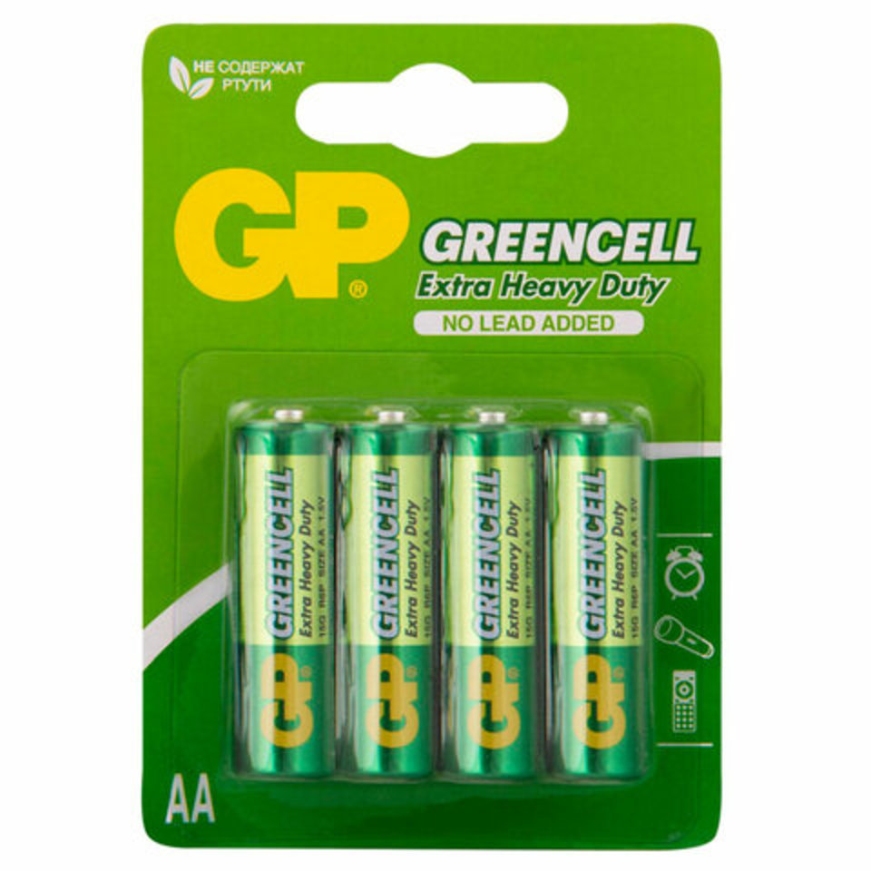 батарейка GP Greencell AA lr6 пальчиковая 4шт/уп bp4 02769 (цена указана за 1шт) батарейка GP Greencell AA lr6 пальчиковая 4шт/уп bp4 02769 (цена указана за 1шт)