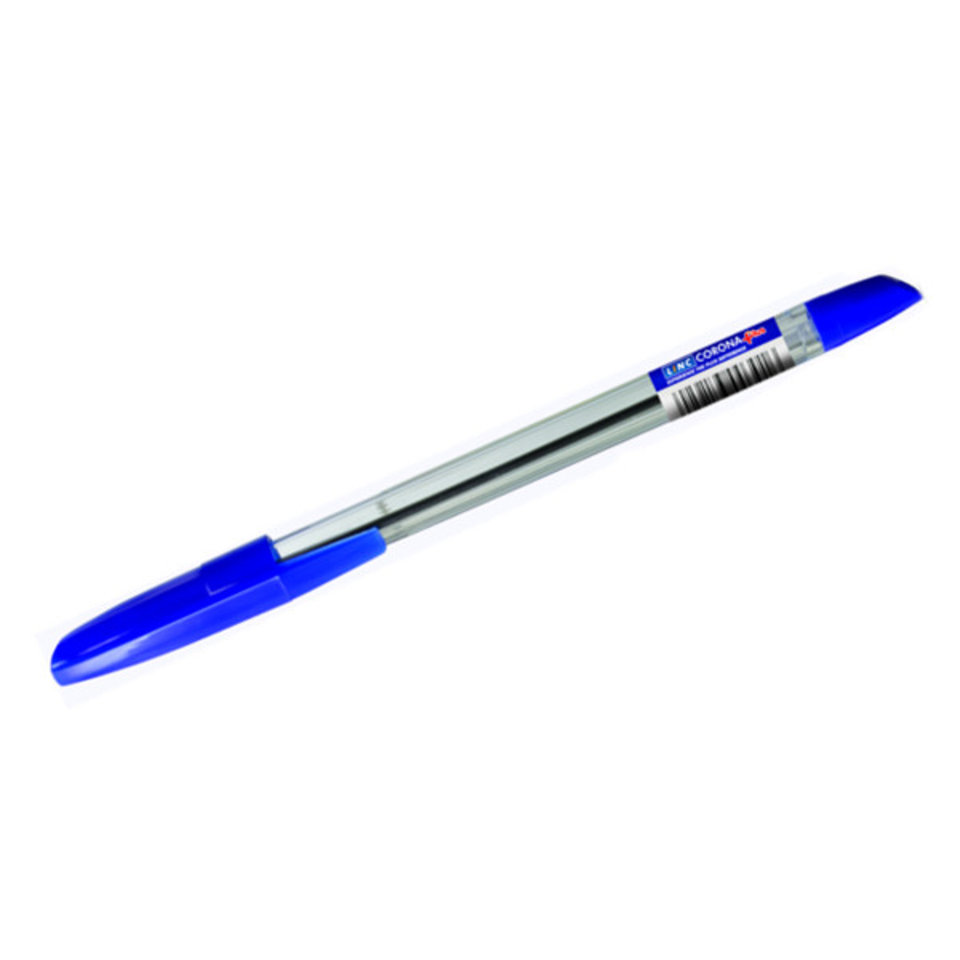 ручка шариковая LINC Corona синяя прозрачный корпус масляная основа