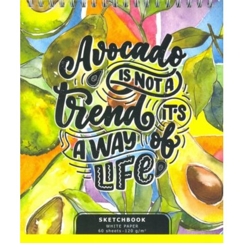 скетчбук А5 60 листов Яркий Авокадо 120г/м на гребне 97750