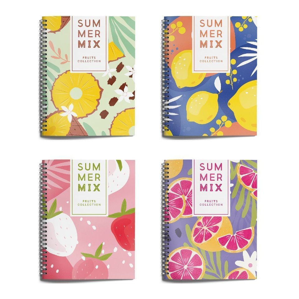 тетрадь 96 листов Сочные Фрукты в клетку на гребне тогк96-сф 227766