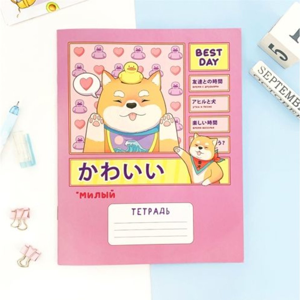 тетрадь 24 листа SWEETCAT Акито Best Day в клетку трв-43