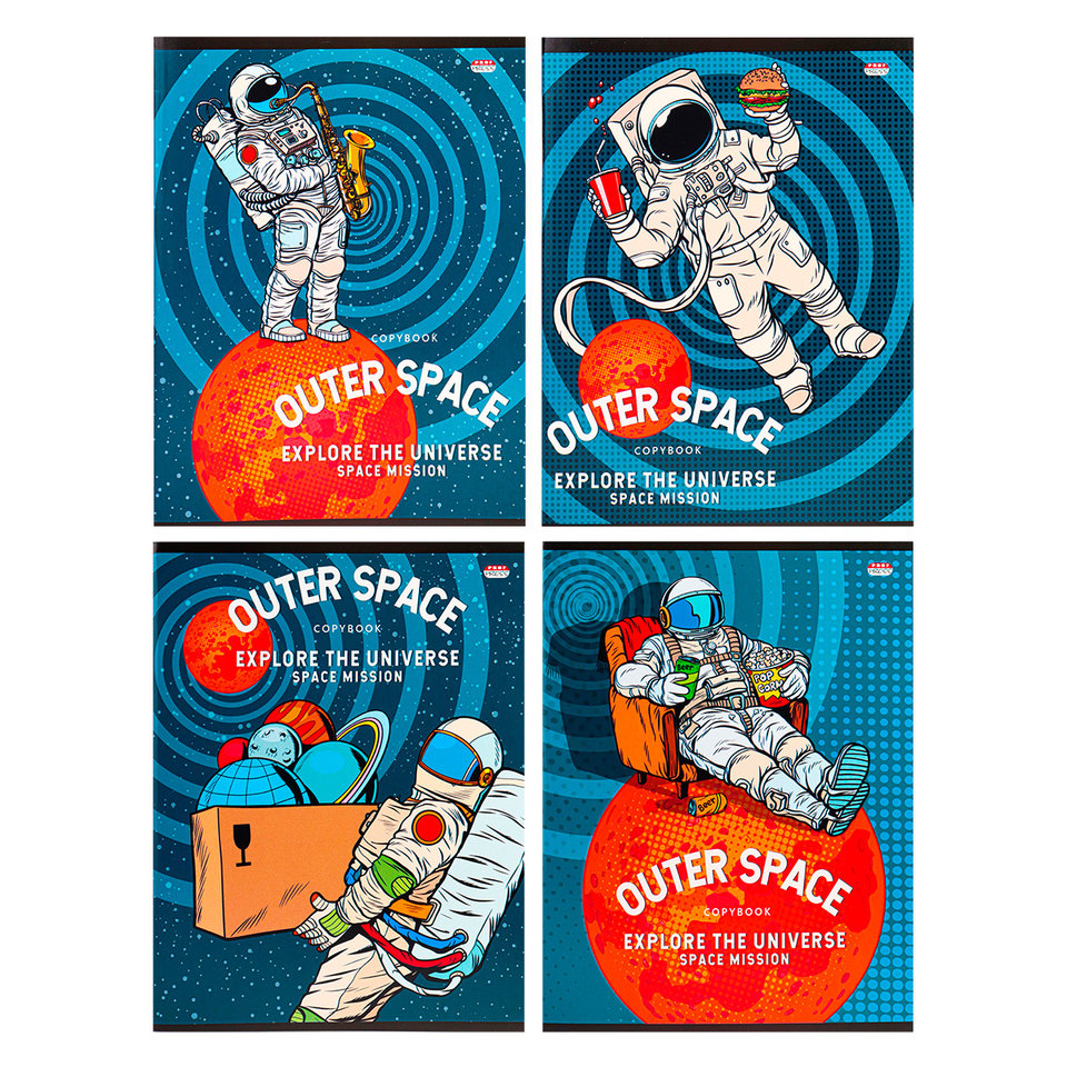 тетрадь 96 листов Космический Отдых в клетку 96-7918