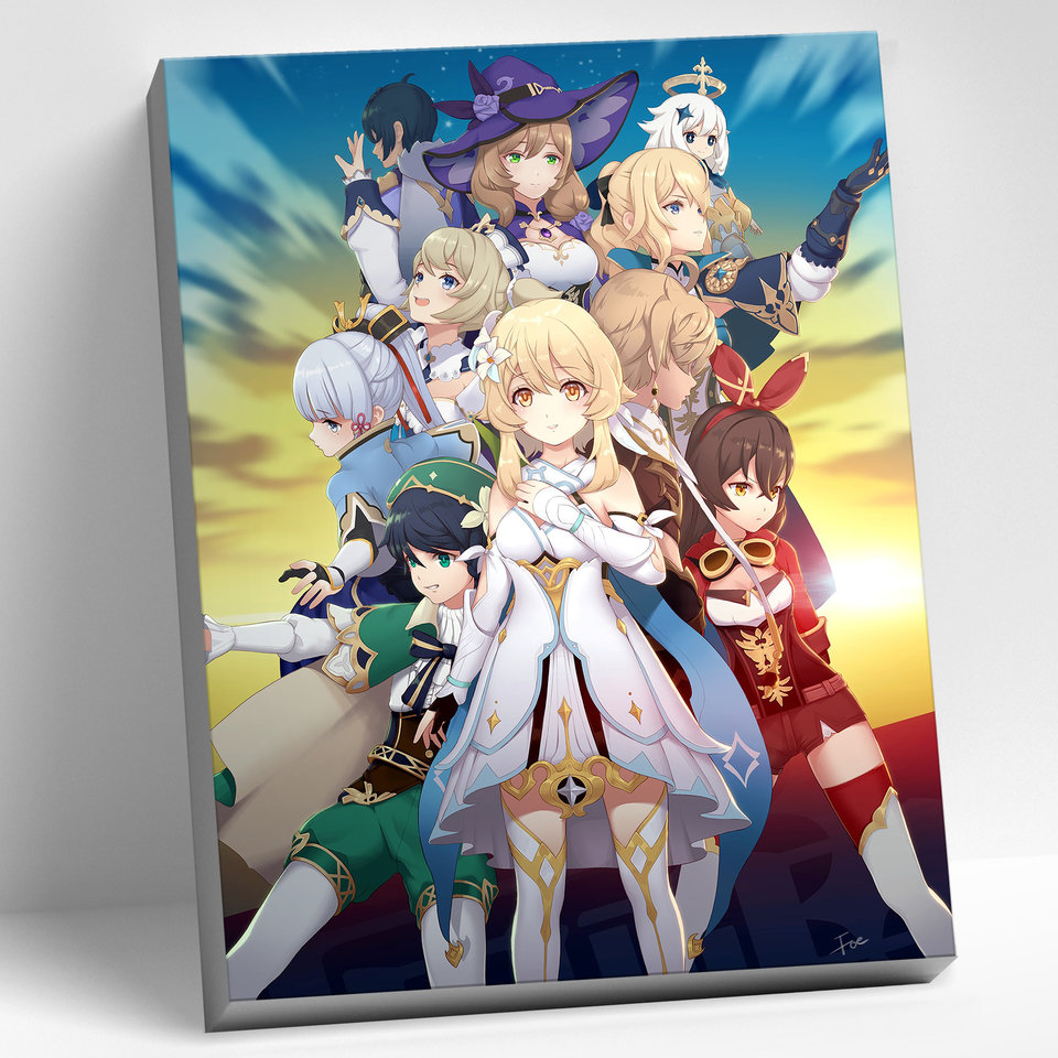 картина по номерам Тэйвата 30х40см chr0145 аниме