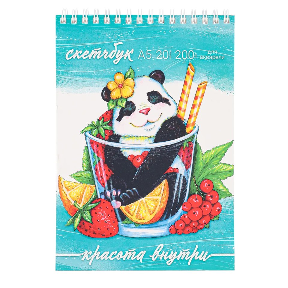 скетчбук А5 20 листов Панда 200г/м с20-3487