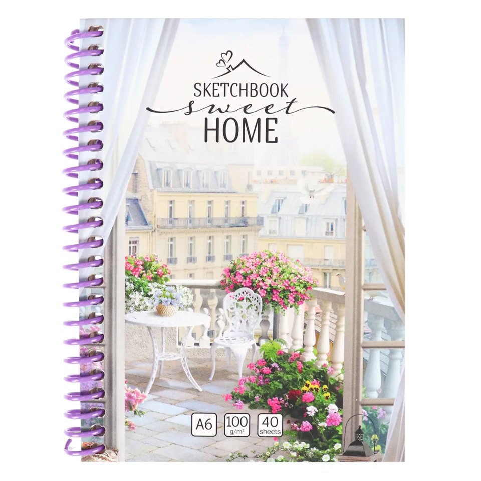 скетчбук А6 40 листов Home Balcon 100г/м с40-5763