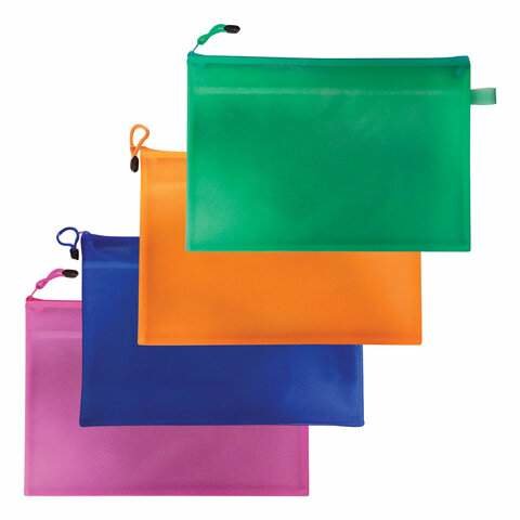 папка-пакет на молнии А5 2 отделения Energy ассорти 229553