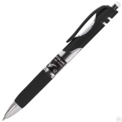 ручка гелевая Brauberg Black Jack резиновые вставки черная автоматическая 141552