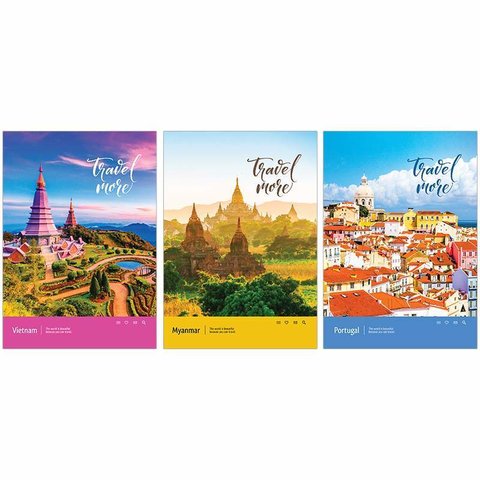 тетрадь А4 80 листов Путешествия. Travel More в клетку 12112 242861