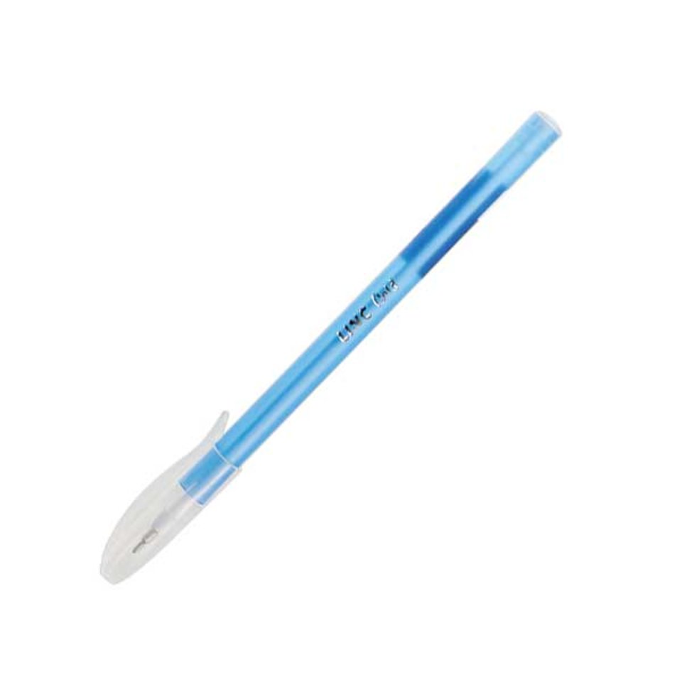 ручка шариковая LINC GOLD синяя, полупрозрачный пластиковый корпус, одноразовая