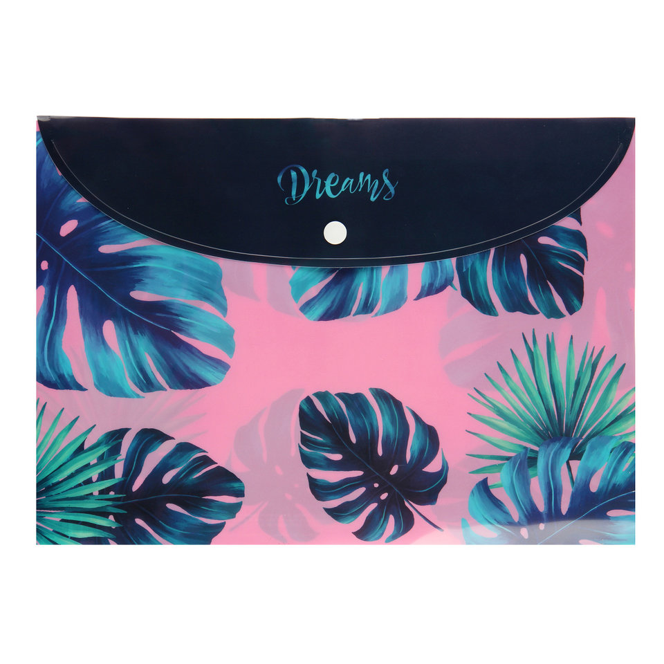 папка-конверт на кнопке А4 Тропики 212045