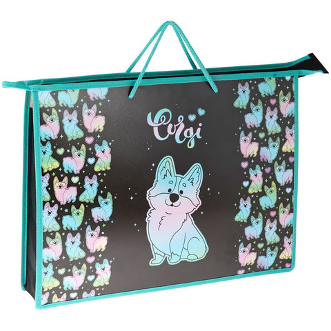 папка для рисунков А3 Corgi на молнии с ручками пластик 46798