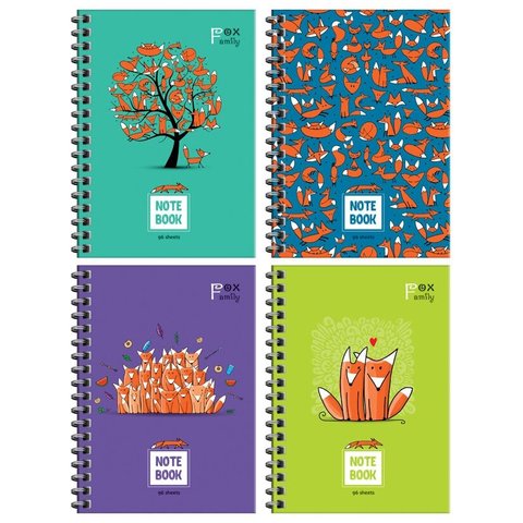 записная книжка А6 96 листов Fox Family на гребне ЗКт6к96гр_46332