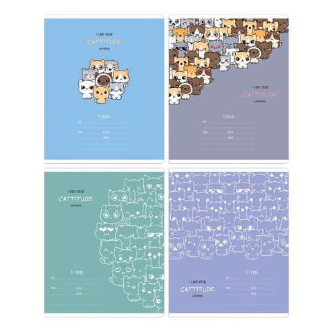 тетрадь 18 листов Cat Wave в клетку 43312