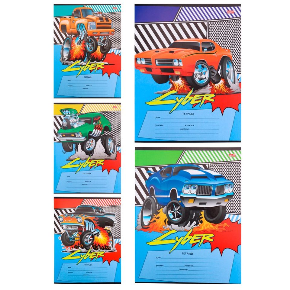 тетрадь 12 листов Турбо Машинки в косую линейку 12-4381