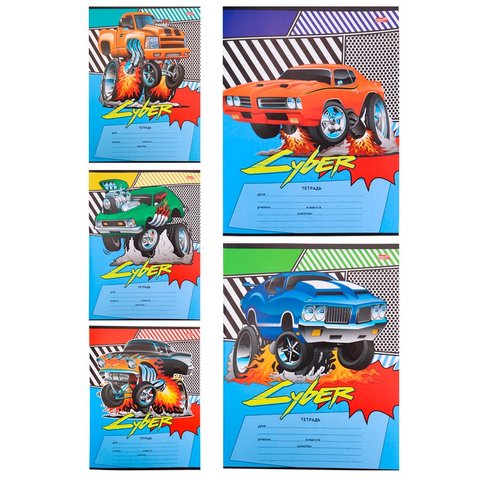тетрадь 12 листов Турбо Машинки в косую линейку 12-4381