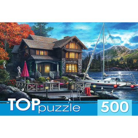 пазл 500 элементов Ночной Дом и Яхта TOPpuzzle хтп500-5730